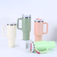 Casual Solid Color Stainless Steel Thermos Cup main image 3