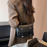 Women's Medium Pu Leather Solid Color Streetwear Square Flip Cover Crossbody Bag main image 3