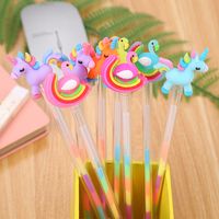 Cute Student Color Gel Pen Creative Diy Highlight Pink Pen Cartoon Swan Pony 6 Colors Fluorescent Pen Wholesale main image 6