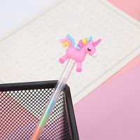 Cute Student Color Gel Pen Creative Diy Highlight Pink Pen Cartoon Swan Pony 6 Colors Fluorescent Pen Wholesale sku image 5