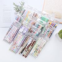 Good-looking Pressing Pen 6 Pcs Ins Cute Student Press Gel Pen Office Stationery Water-based Sign Pen Wholesale main image 1