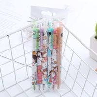 Good-looking Pressing Pen 6 Pcs Ins Cute Student Press Gel Pen Office Stationery Water-based Sign Pen Wholesale main image 3