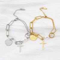 Elegant Lady Streetwear Cross Stainless Steel Plating Bracelets main image 6