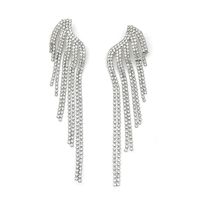 1 Pair Simple Style Wings Inlay Alloy Artificial Diamond Drop Earrings main image 2