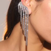 1 Pair Simple Style Wings Inlay Alloy Artificial Diamond Drop Earrings sku image 1