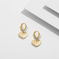 1 Pair Modern Style Heart Shape Plating Artificial Pearl Alloy Drop Earrings sku image 1