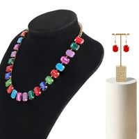 Elegant Luxurious Shiny Rectangle Alloy Inlay Resin Women's Jewelry Set main image 10