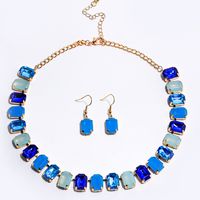 Elegant Luxurious Shiny Rectangle Alloy Inlay Resin Women's Jewelry Set main image 5
