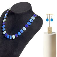 Elegant Luxurious Shiny Rectangle Alloy Inlay Resin Women's Jewelry Set main image 3