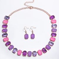 Elegant Luxurious Shiny Rectangle Alloy Inlay Resin Women's Jewelry Set main image 8
