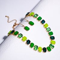 Elegant Luxurious Shiny Rectangle Alloy Inlay Resin Women's Jewelry Set main image 4