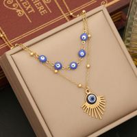 Stainless Steel 18K Gold Plated Streetwear Layered Plating Eye Bracelets Earrings Necklace sku image 1