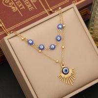 Stainless Steel 18K Gold Plated Streetwear Layered Plating Eye Bracelets Earrings Necklace main image 4