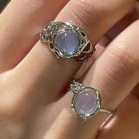 Simple Style Shiny Round Square Water Droplets Alloy Irregular Plating Inlay Artificial Gemstones Artificial Crystal Artificial Diamond Gold Plated Silver Plated Women's Open Rings main image 4