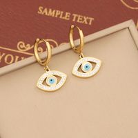 Stainless Steel 18K Gold Plated Retro Bohemian Plating Inlay Eye Artificial Diamond Turquoise Bracelets Earrings Necklace sku image 1