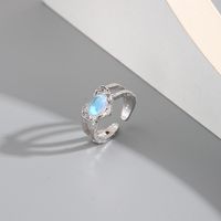 Simple Style Shiny Round Square Water Droplets Alloy Irregular Plating Inlay Artificial Gemstones Artificial Crystal Artificial Diamond Gold Plated Silver Plated Women's Open Rings sku image 6