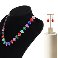 Elegant Luxurious Shiny Water Droplets Alloy Chain Inlay Resin Women's Jewelry Set main image 7