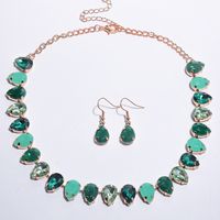 Elegant Luxurious Shiny Water Droplets Alloy Chain Inlay Resin Women's Jewelry Set sku image 2