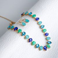 Elegant Luxurious Shiny Water Droplets Alloy Chain Inlay Resin Women's Jewelry Set main image 3