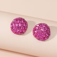 1 Pair Luxurious Geometric Plating Inlay Alloy Rhinestones Earrings sku image 1