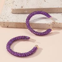 1 Paire Luxueux Géométrique Placage Incruster Alliage Strass Des Boucles D'oreilles sku image 3