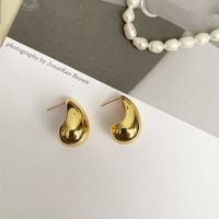 1 Pair Modern Style Water Droplets Plating Copper Ear Studs sku image 1