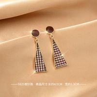 1 Pair Simple Style Round Square Heart Shape Alloy Plating Inlay Rhinestones Pearl Women's Drop Earrings sku image 29