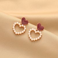 1 Pair Simple Style Round Square Heart Shape Alloy Plating Inlay Rhinestones Pearl Women's Drop Earrings sku image 31