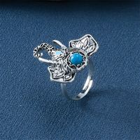 Wholesale Jewelry Ethnic Style Cool Style Elephant Alloy Turquoise Plating Inlay Open Rings main image 3