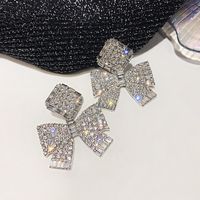 Fashion Geometric Diamond Copper Artificial Gemstones Earrings sku image 13