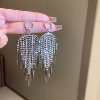 Fashion Alloy Diamond-studded Geometric Earrings Long Tassel Flower Earrings sku image 19