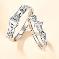 Glam Crown Sterling Silver Inlay Zircon Rings main image 1