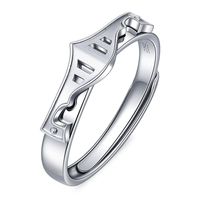 Glam Crown Sterling Silver Inlay Zircon Rings sku image 1