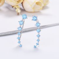 1 Pair Glam Solid Color Plating Inlay Sterling Silver Zircon Ear Studs main image 5