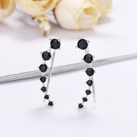 1 Pair Glam Solid Color Plating Inlay Sterling Silver Zircon Ear Studs main image 4