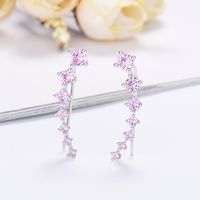1 Pair Glam Solid Color Plating Inlay Sterling Silver Zircon Ear Studs sku image 5