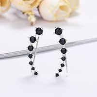 1 Pair Glam Solid Color Plating Inlay Sterling Silver Zircon Ear Studs sku image 1