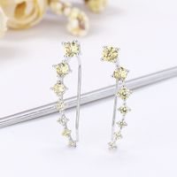 1 Pair Glam Solid Color Plating Inlay Sterling Silver Zircon Ear Studs sku image 4