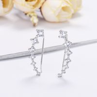 1 Pair Glam Solid Color Plating Inlay Sterling Silver Zircon Ear Studs sku image 2