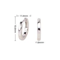 1 Pair Simple Style Round Solid Color Plating Sterling Silver White Gold Plated Gold Plated Earrings sku image 7