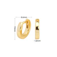 1 Pair Simple Style Round Solid Color Plating Sterling Silver White Gold Plated Gold Plated Earrings sku image 1