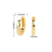 1 Pair Simple Style Round Solid Color Plating Sterling Silver White Gold Plated Gold Plated Earrings sku image 4