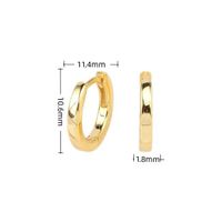 1 Pair Simple Style Round Solid Color Plating Sterling Silver White Gold Plated Gold Plated Earrings sku image 8