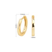 1 Pair Simple Style Round Solid Color Plating Sterling Silver White Gold Plated Gold Plated Earrings sku image 10