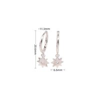 1 Pair Simple Style Star Plating Inlay Sterling Silver Zircon White Gold Plated Gold Plated Drop Earrings sku image 1