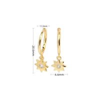 1 Pair Simple Style Star Plating Inlay Sterling Silver Zircon White Gold Plated Gold Plated Drop Earrings sku image 2