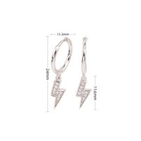 1 Pair Simple Style Lightning Plating Inlay Sterling Silver Zircon White Gold Plated Gold Plated Drop Earrings sku image 1