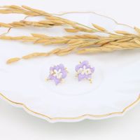 1 Pair Fairy Style Sweet Flower Enamel Plating Inlay Sterling Silver Zircon White Gold Plated Gold Plated Ear Studs main image 2
