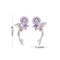 1 Pair Elegant Flower Bow Knot Plating Inlay Sterling Silver Zircon White Gold Plated Gold Plated Earrings sku image 1