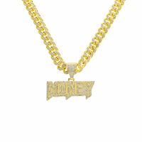 Hip-hop Letter Alloy Plating Inlay Rhinestones Men's Pendant Necklace Necklace Pendant main image 4